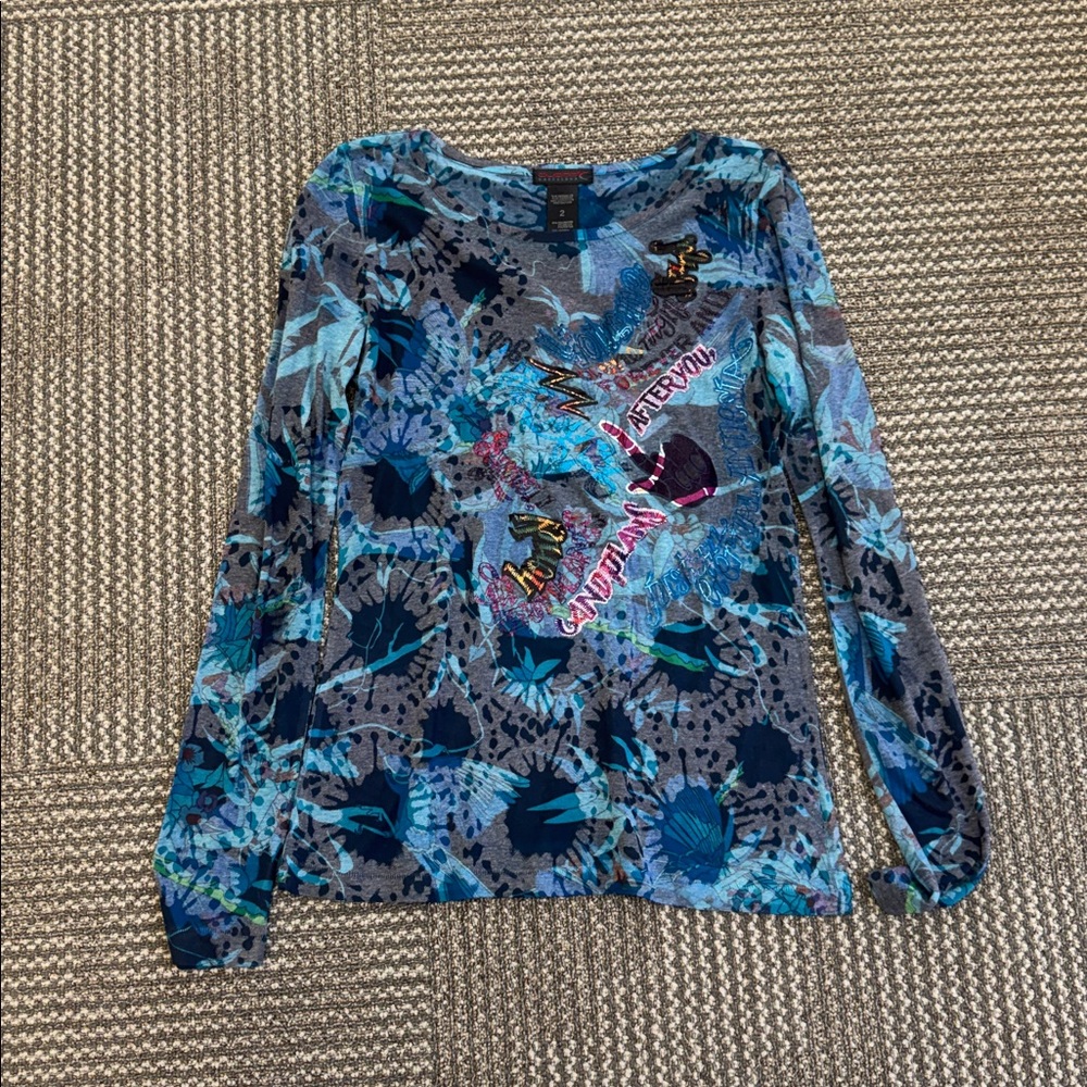 Custo Barcelona Embroidered Long Sleeve Tee, size S